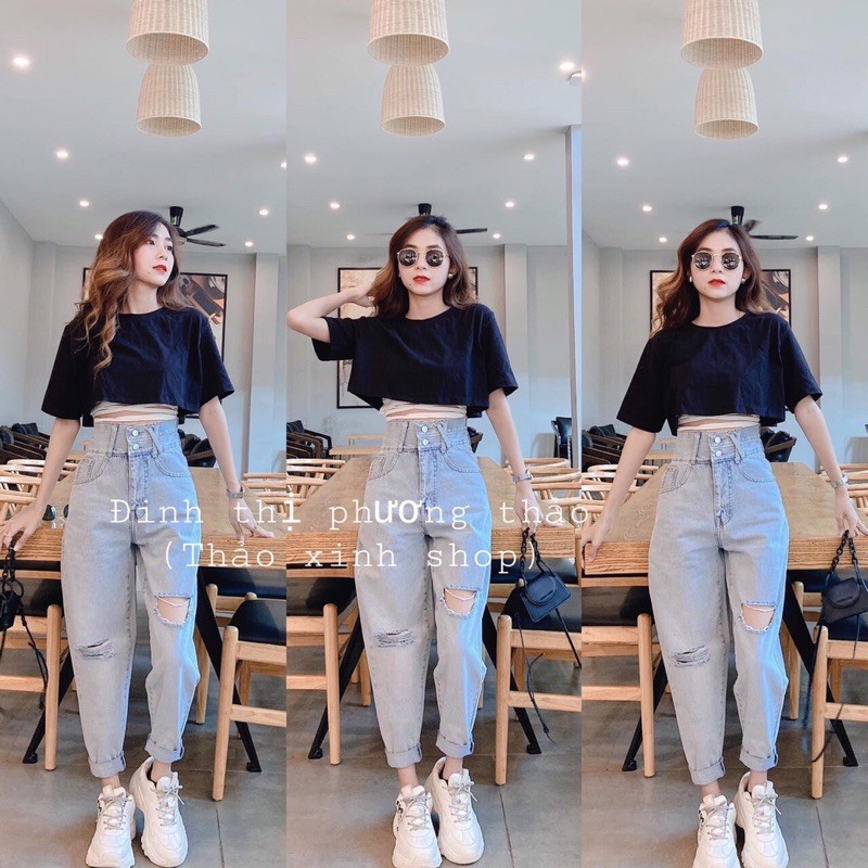 ♻️BAGGY JEANS 2 NÚT RÁCH X