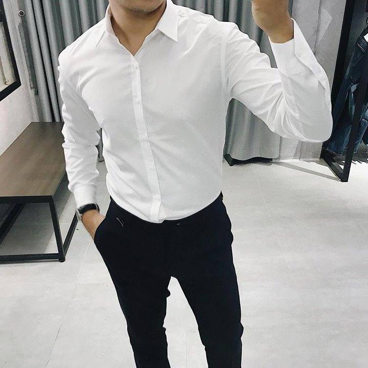 Áo Sơ Mi Đen Chất Lụa Mềm Mịn