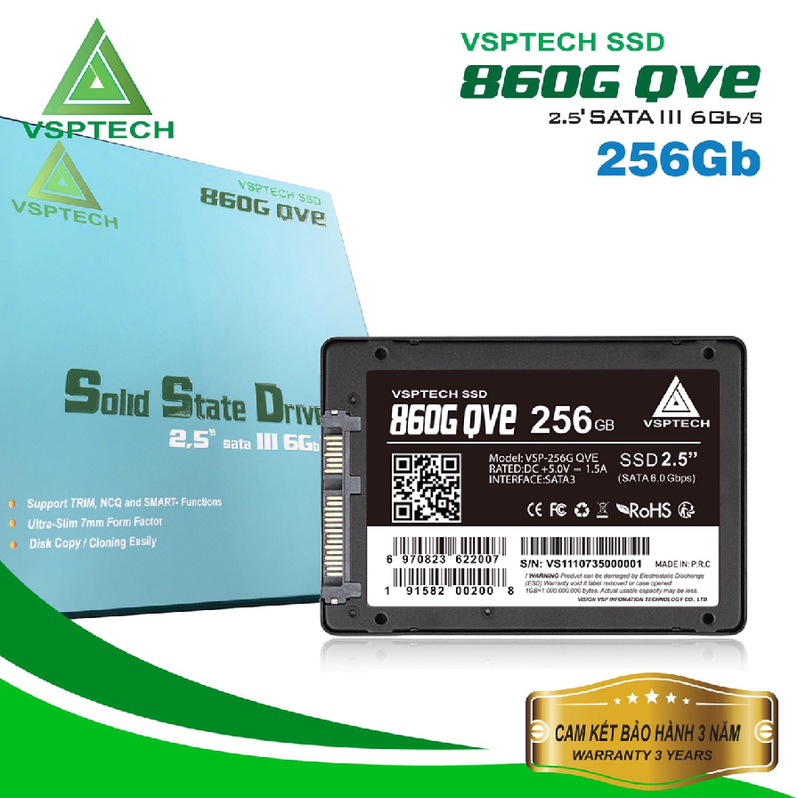 [HCM]Ổ cứng SSD VSPTECH 256G (860G QVE) – Bảo hành 36 tháng