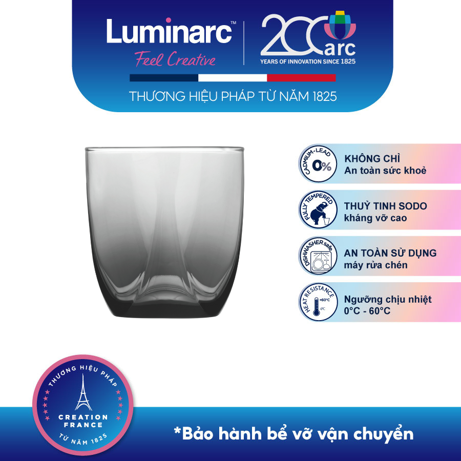 Bộ 6 Ly Thuỷ Tinh Luminarc Eiffel Grey