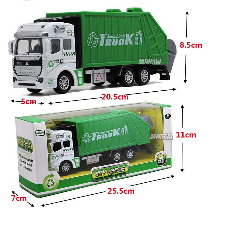 Xe ô tô chở rác mini đồ chơi trẻ em mô hình tỉ lệ 1:48 /1:38 bằng hợp kim và nhựa