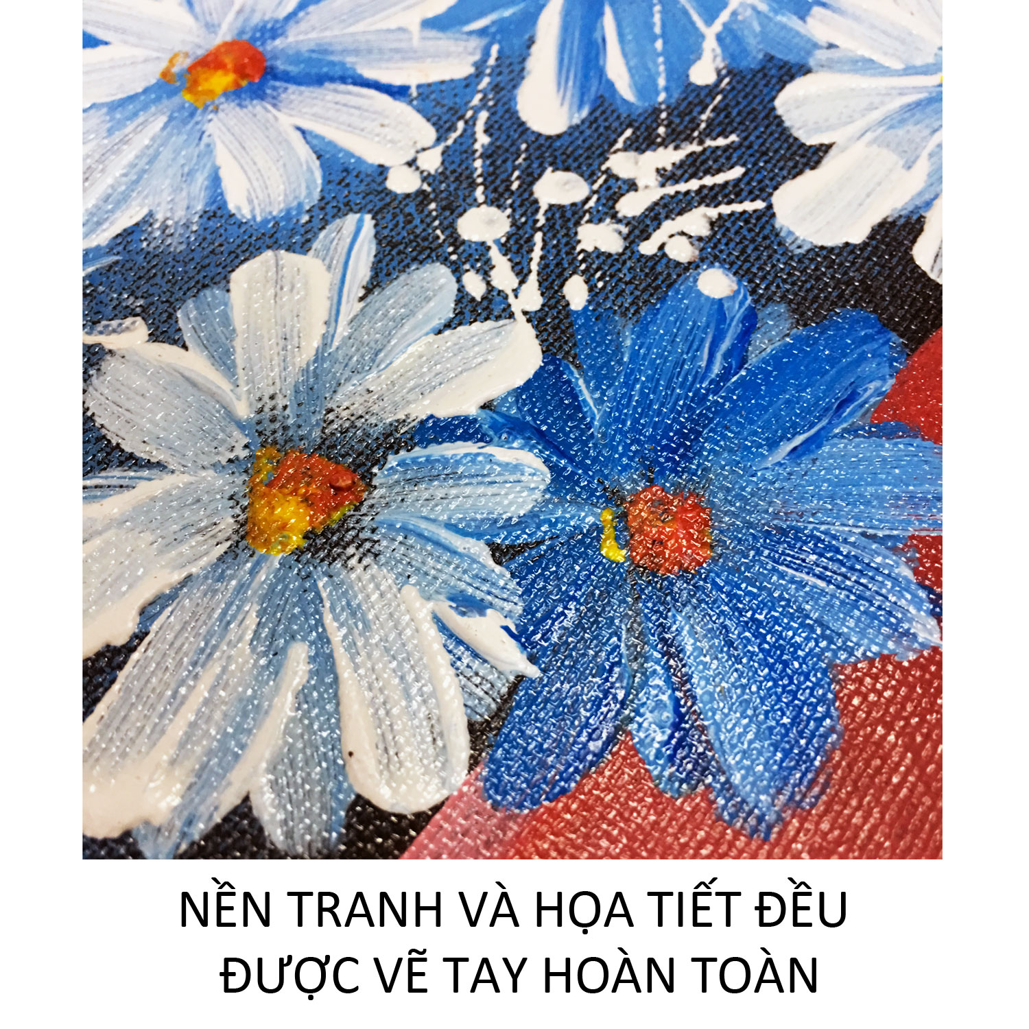 Tranh Sơn Dầu - Hoa Tím Mộng Mơ 01 - Tranh Minh Hiền (VẼ TAY 100% - KHUNG GỖ)