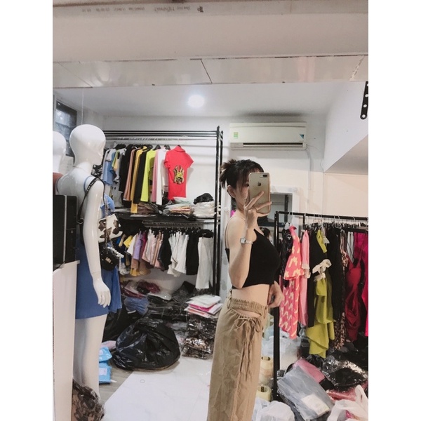 Set áo 2 dây và quần chéo eo rút dây siêu hot hit-