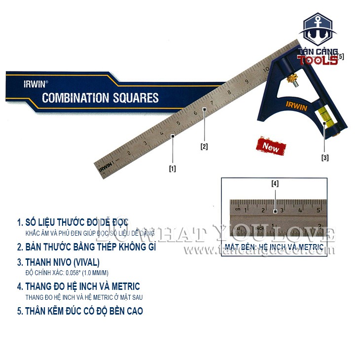 Thước Chạy Góc Nivo 30 cm Irwin 1884635