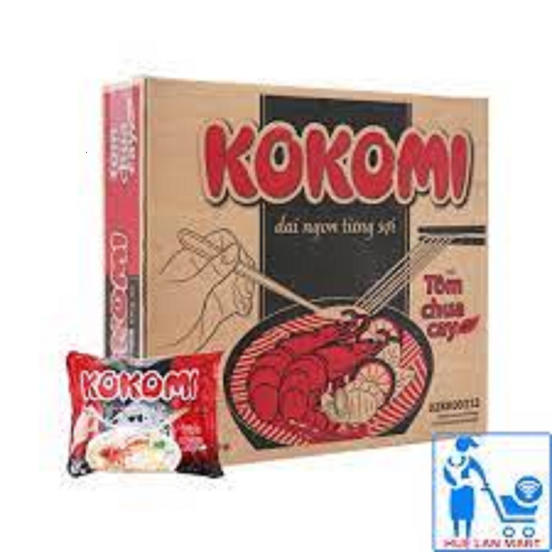 Thùng Mì KOKOMI Tôm Chua Cay 30 gói, date mới