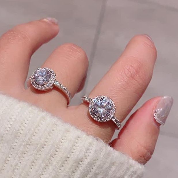 Nhẫn vàng nữ, nhẫn đẹp mạ vàng đính đá pha lê xinh đẹp sáng lấp lánh thời trang đeo may mắn bình an hạnh phúc Gado N010 chạm khắc hoa văn tinh tế sang trọng thiết kế thời trang