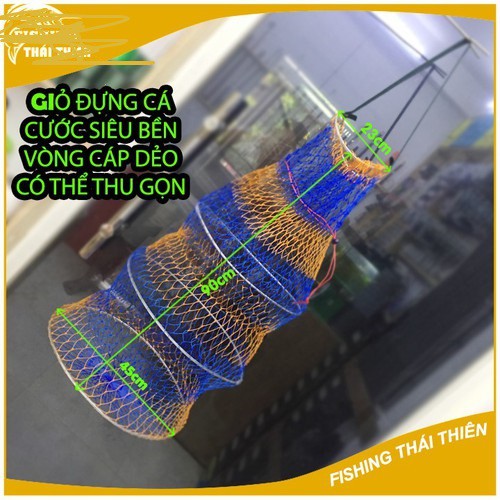 Giỏ Đựng Cá lưới cước 2 kích thước-rộng đựng cá lưới cước