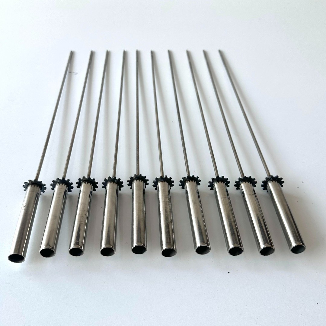 [ Bộ 10 xiên ] Máy nướng thịt, chả mini tự động chuẩn 100% inox lắp cho máy  5 - 7 - 10 - 15 xiên