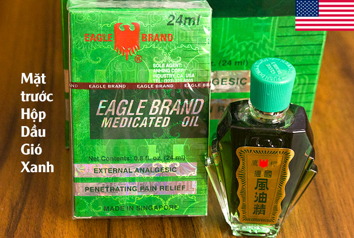 [HCM]Dầu Gió Xanh 2 Nắp SingaPore Eagle Brand Con Ó