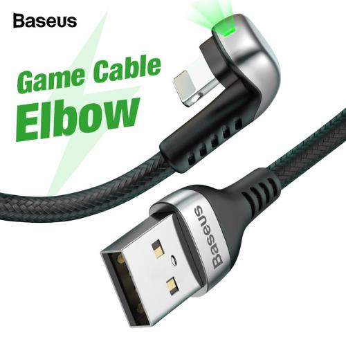 Cáp sạc siêu bền Baseus U-Type USB Cable cho  iPhone X xr xs max Charging Cable Led Light thiết kế đặc biệt cho game thủ Mobile Phone Play Game Cable for iPhone 8 7 6 6s Plus- Phân phối bởi Vietstore