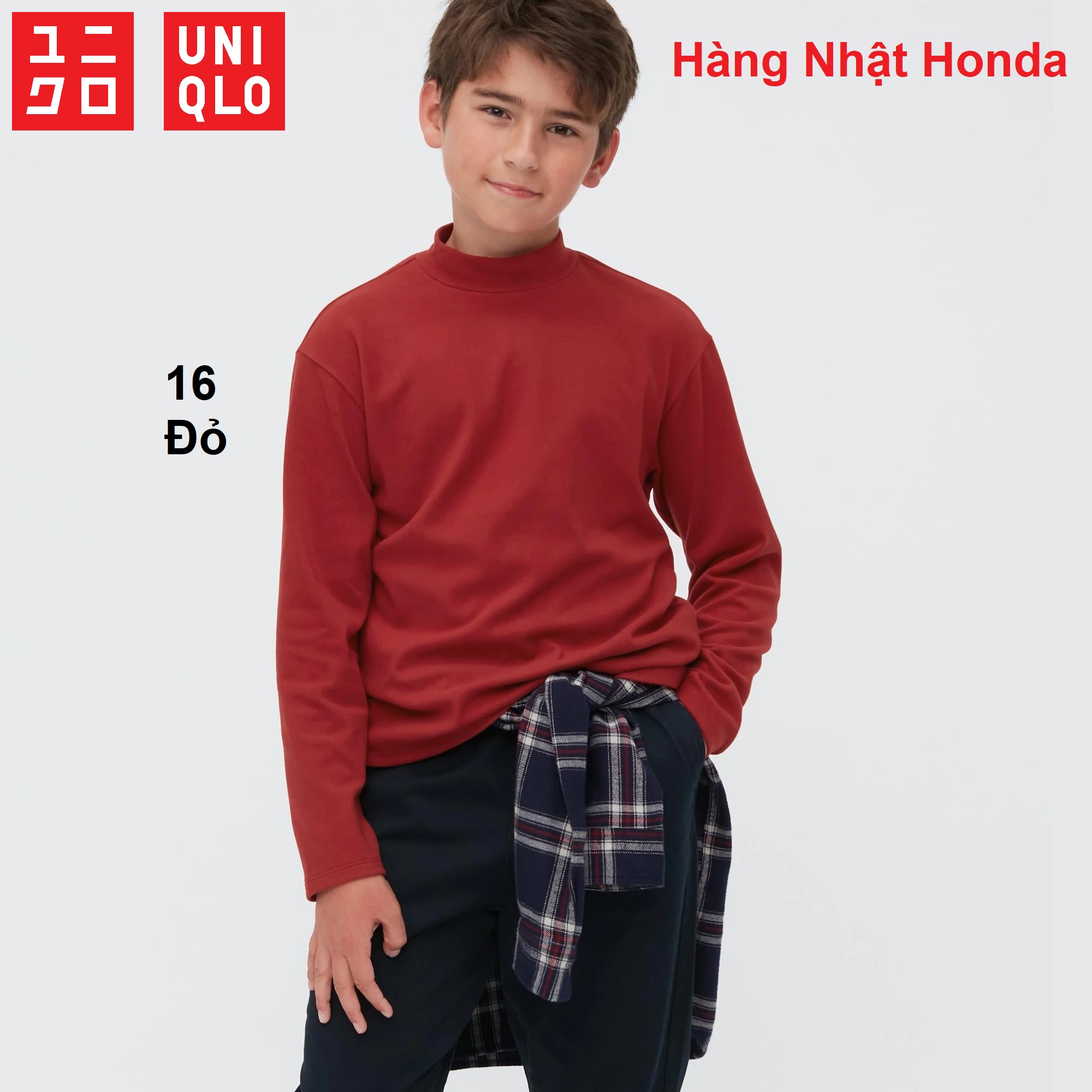 [Auth Uniqlo] Áo Nỉ Dạ Lông Cừu Cao Cổ Trẻ Em - Tag Nhật