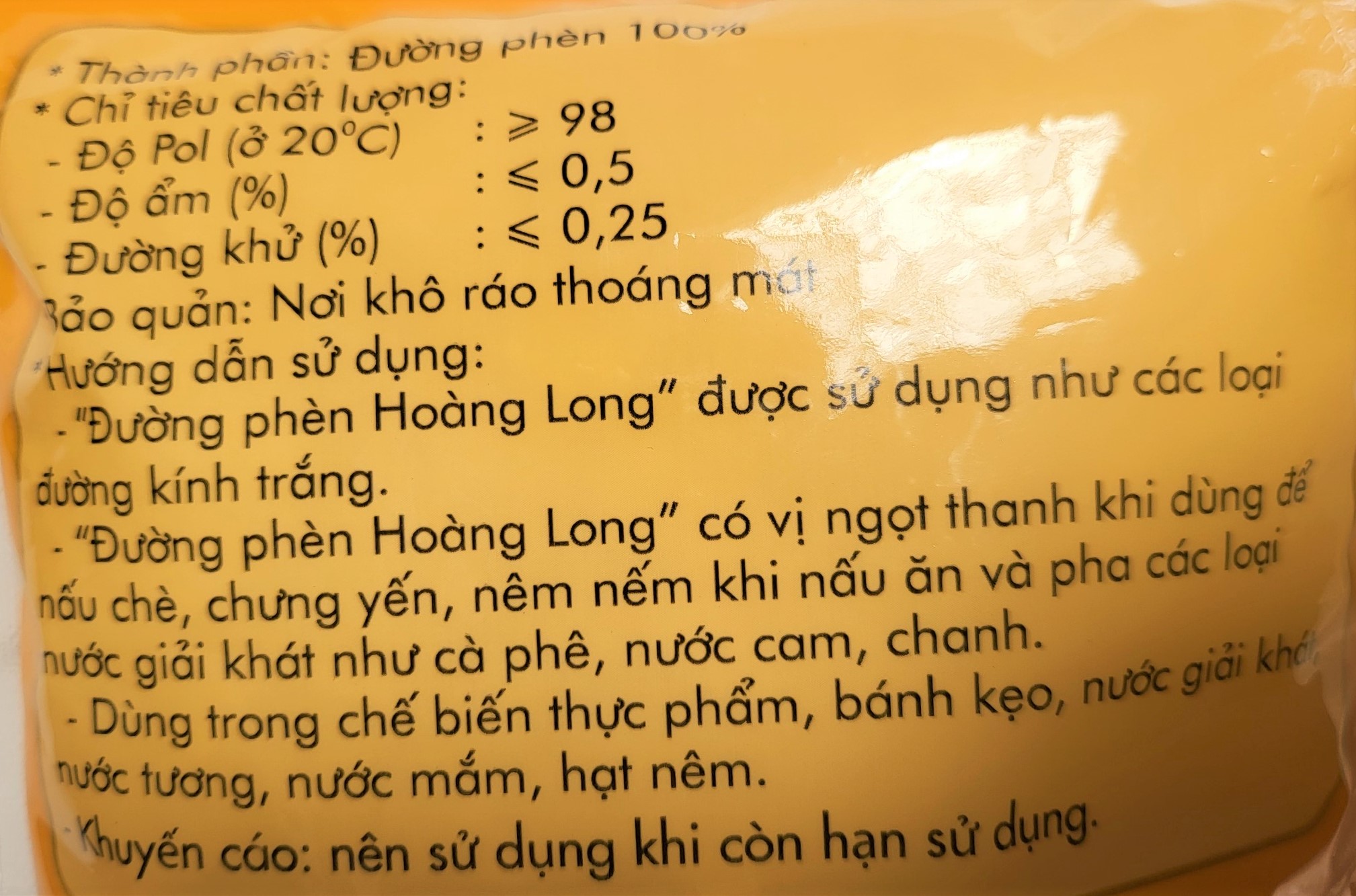 [Túi VÀNG 500g] ĐƯỜNG PHÈN HẠT (TO) [VN] HOÀNG LONG Rock Sugar