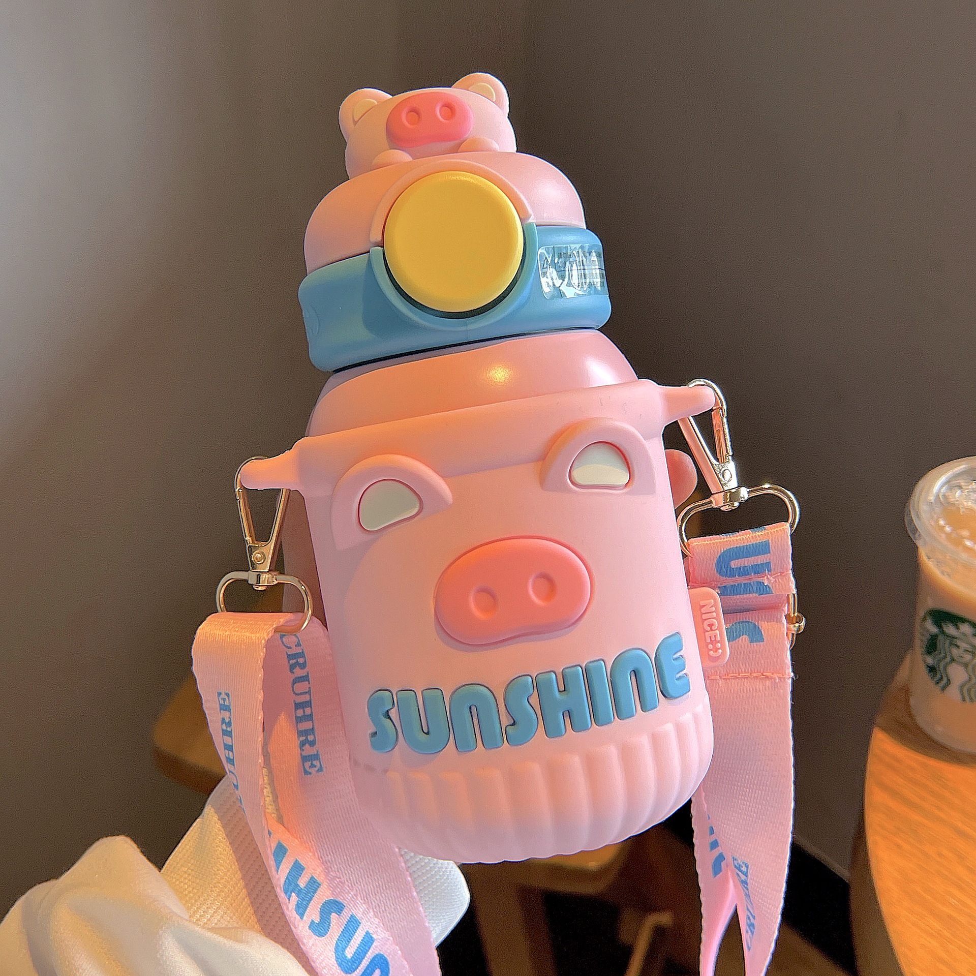 Stainless steel seamless vacuum flask 500ml bear straw-heat pump-304 stainless steel vacuum flask-baby water bottle