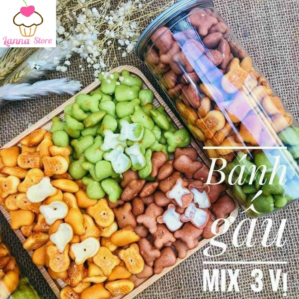 [HCM] [ 700.Gram ] BÁNH GẤU 3 loại NHÂN KEM MIX 3 SOCOLA - CHÙM NGÂY