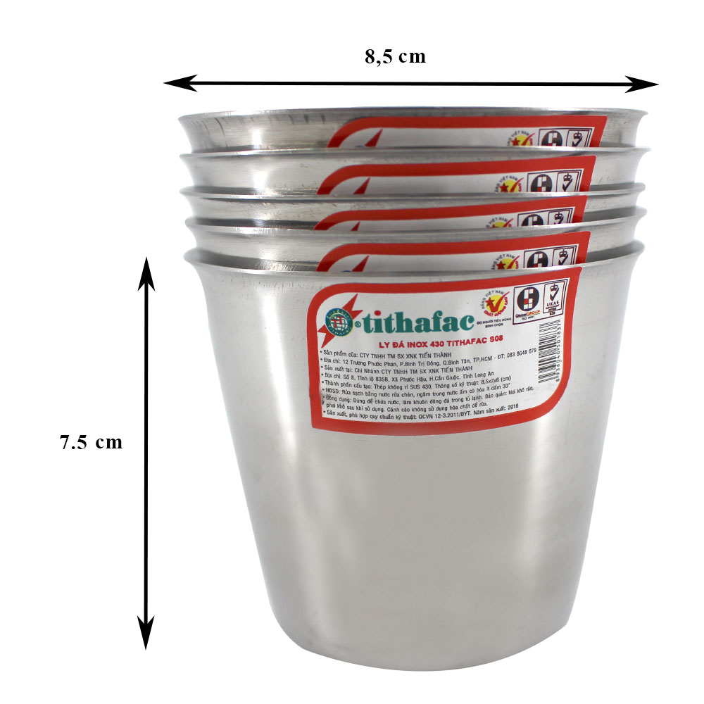 Ly Đá Inox 403 nhiều kích thước Tithafac