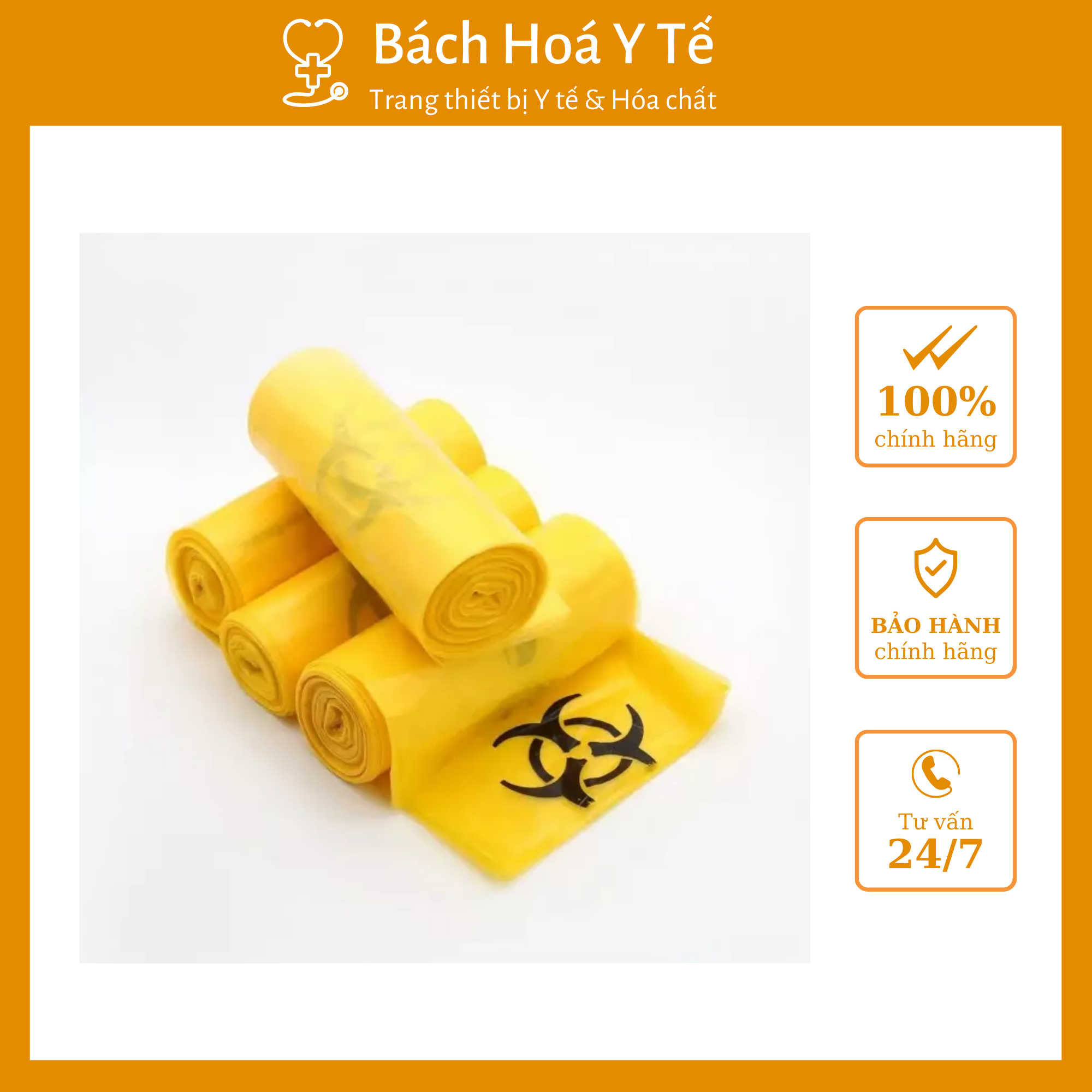 Túi nilon đựng rác thải y tế màu vàng theo thông tư Bộ Y Tế