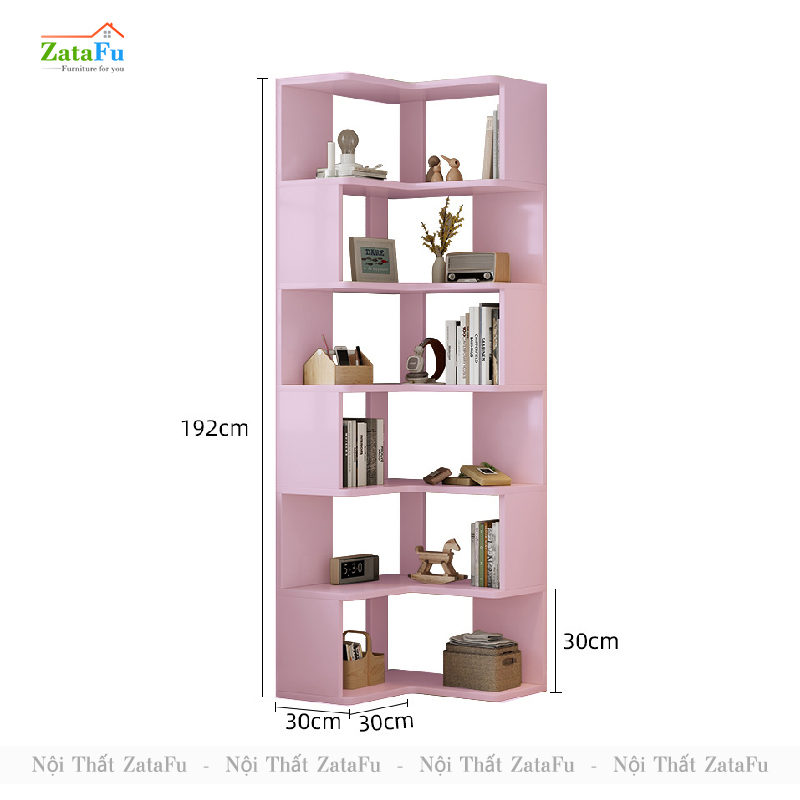 Kệ sách gỗ trang trí góc tường đa năng ktt-50 zatafu