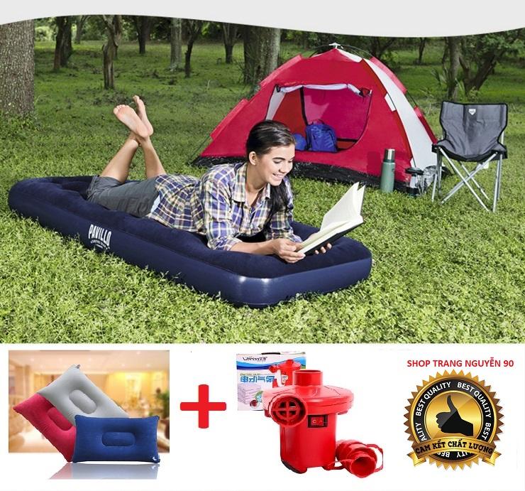 Đệm hơi nệm hơi tiện dụng cho bé 1.88m x 76cm x22cm tặng kèm bơm điện 2