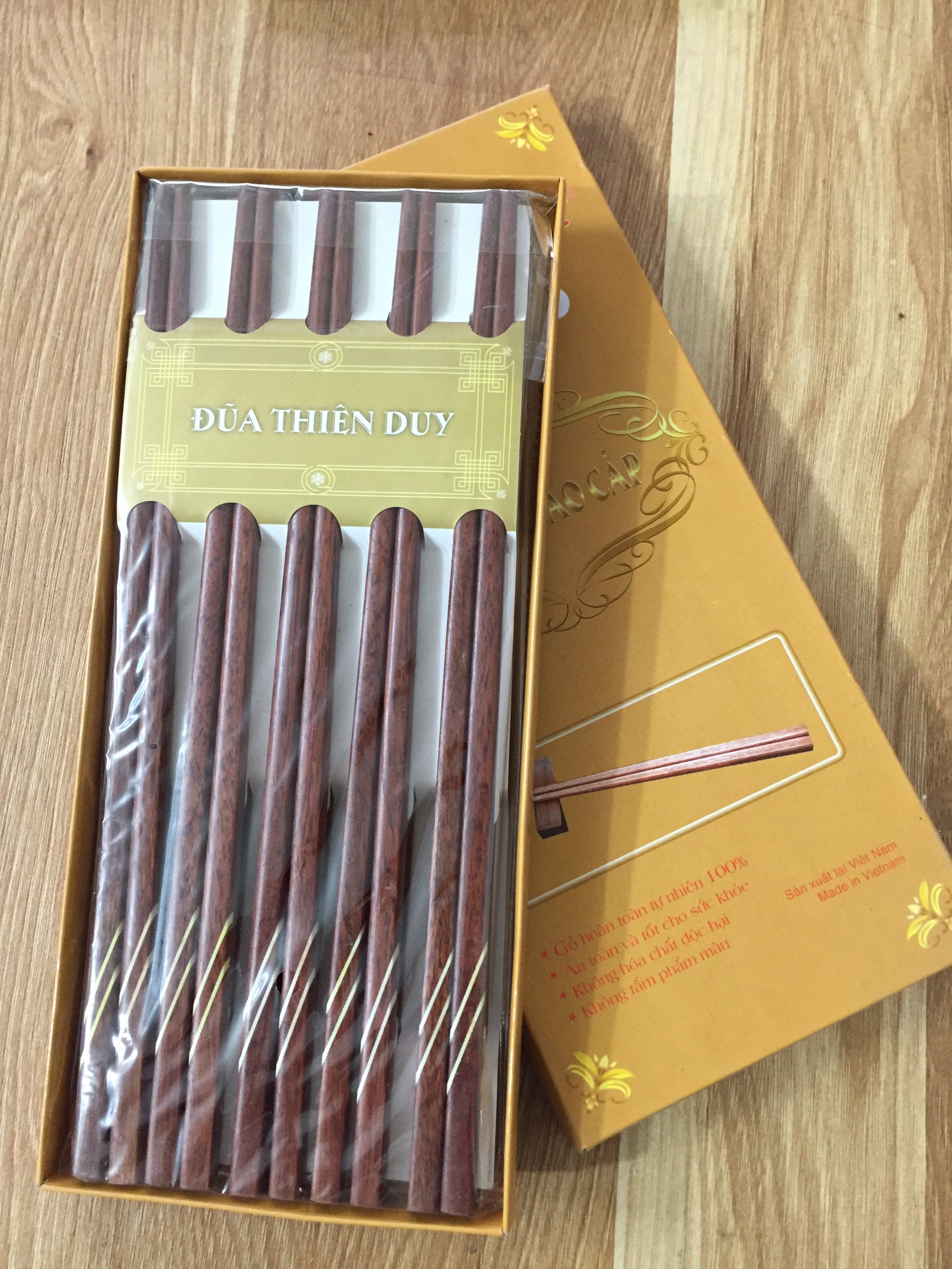Đũa gỗ khảm cao cấp Thiên Duy