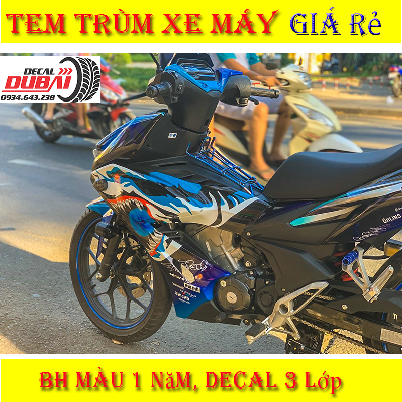 Tem Trùm Winner X Cá Mập Xanh Tím Mẫu Mới