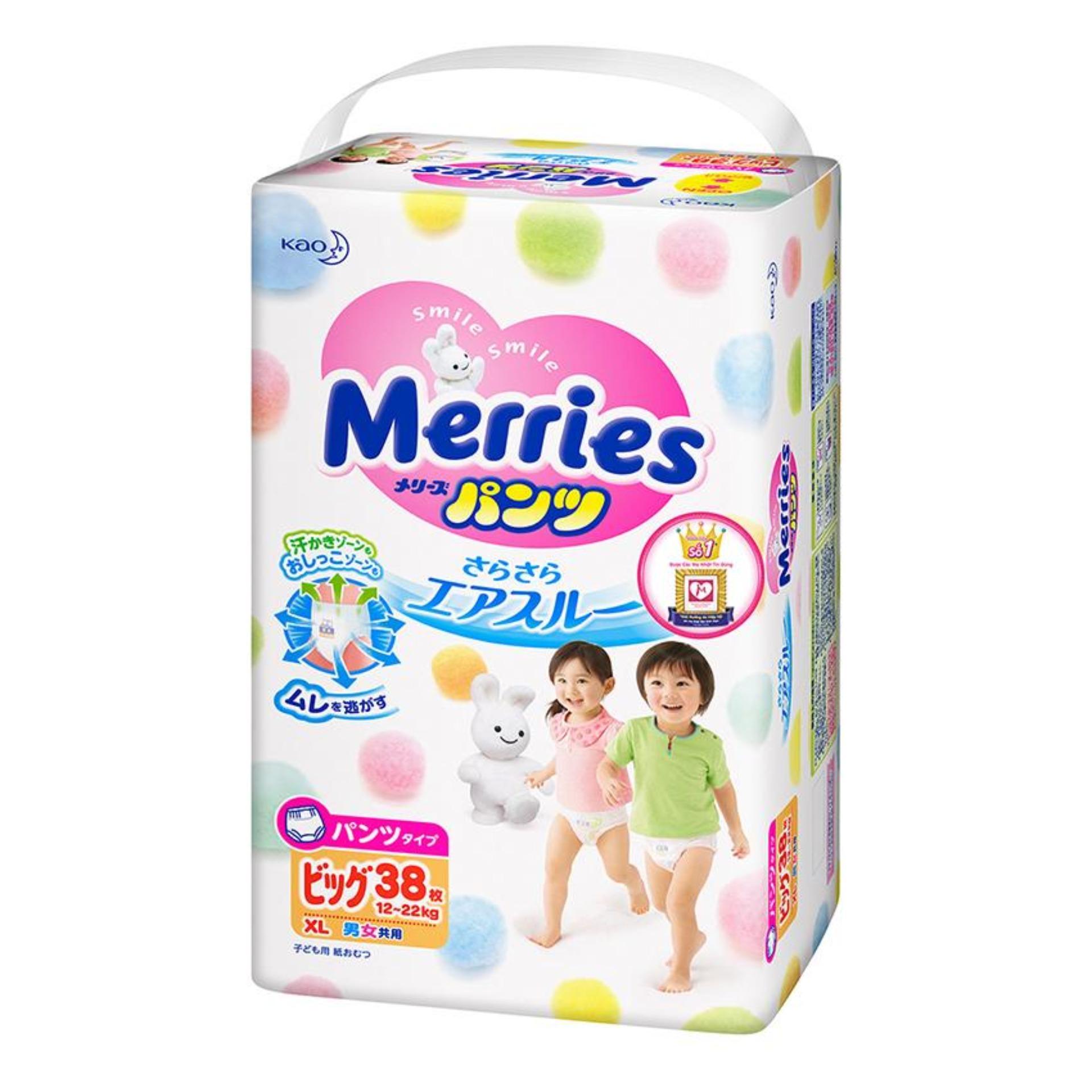 Bộ 3 Tã quần Merries XL38