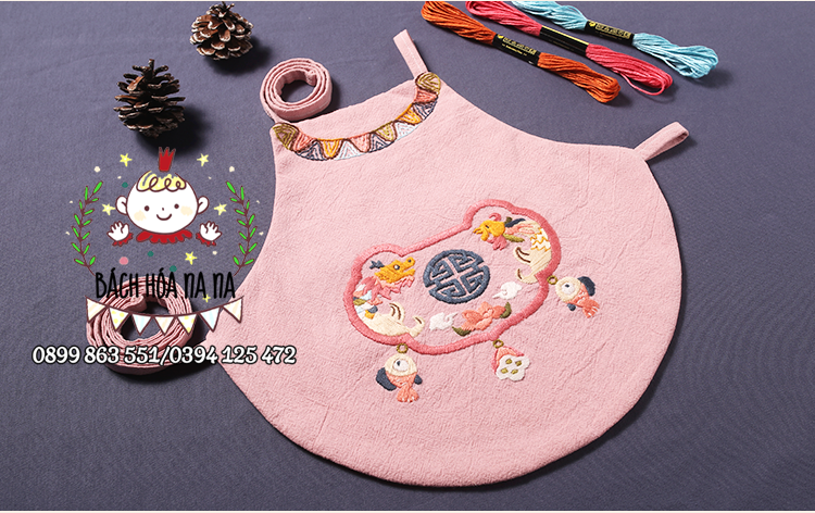 [CÓ SẴN] DIY / BỘ KIT TỰ THÊU 2021 YẾM TRẺ EM TỰ LÀM- Áo yếm thêu tay cho trẻ em - Handmade Nana Shop