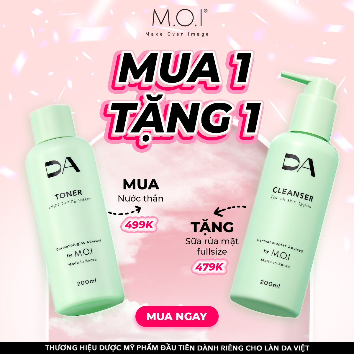 Nước thần toner da by moi hồ ngọc hà 5 trong 1 light toning water 200ml - helena cosmetics