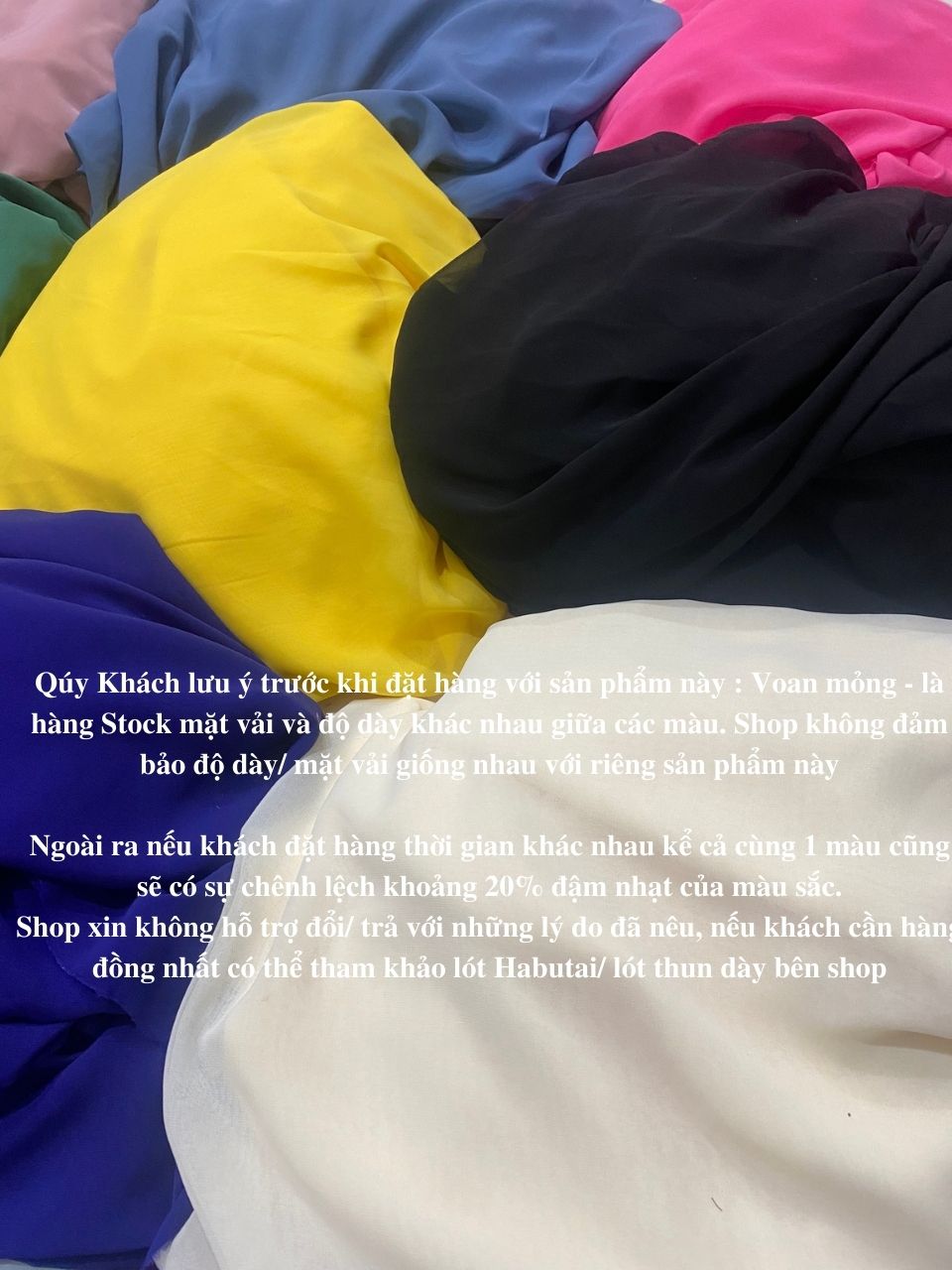 VẢI CHIFFON GIÁ RẺ LOẠI MỎNG ( BẢNG MÀU 2 ) - LÀM LÓT