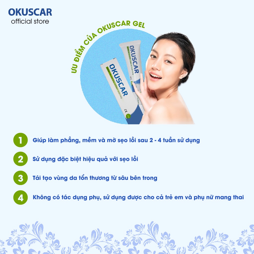 Okuscar – Gel làm mờ sẹo