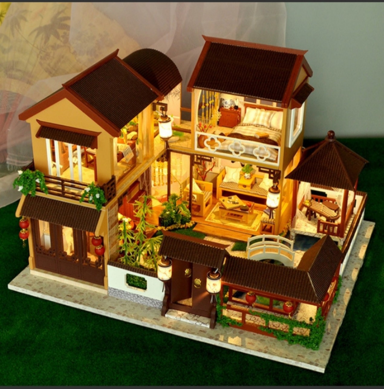 Mô hình nhà gỗ DIY - Biệt phủ