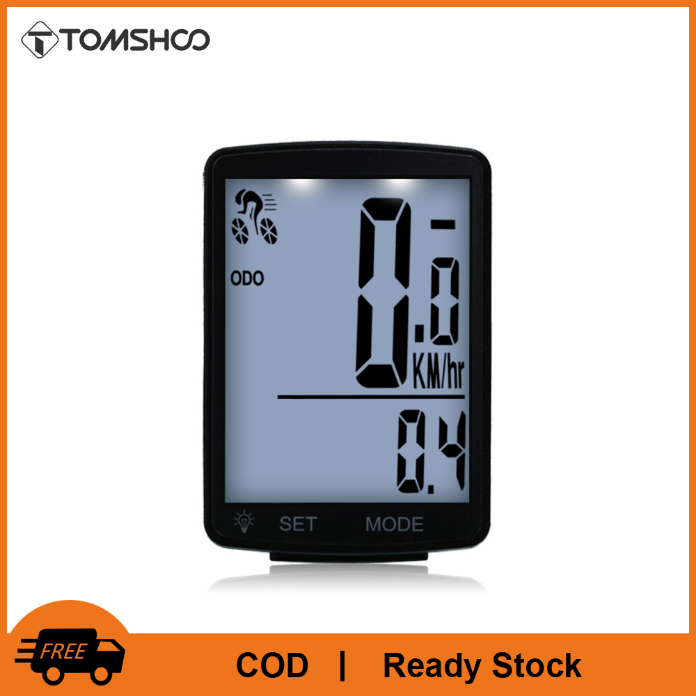 TOMSHOO Multifunctional LCD Screen Bicycle Computer Wireless Bike Rainproof Speedometer Odometer Cycling 2.8inch Waterproof