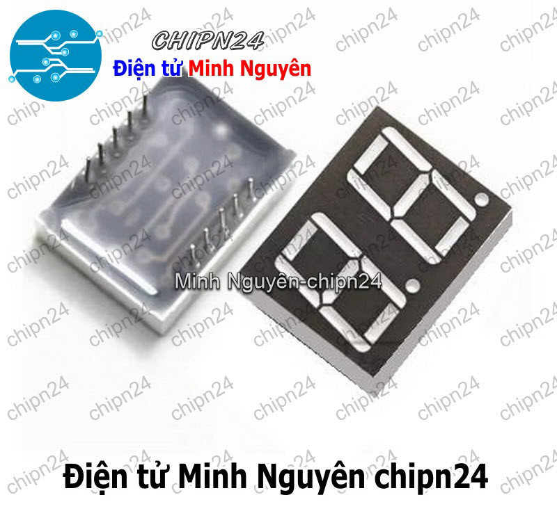 [2 con] (F23) Led 7 Đoạn 0.56 inch 2 Số Dương chung (Sáng Đỏ)