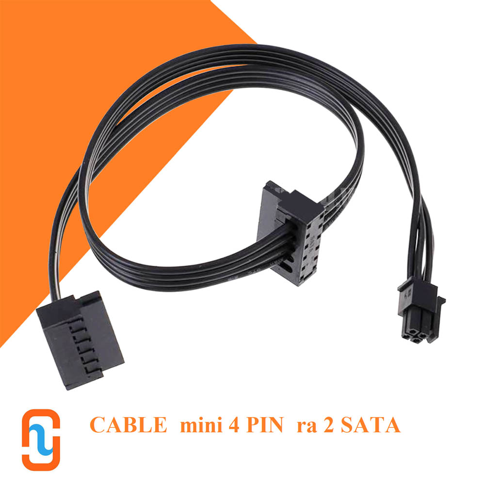 CÁP NGUỒN MINI 4 PIN RA 2 SATA - CABLE MINI 4 PIN RA 2 SATA