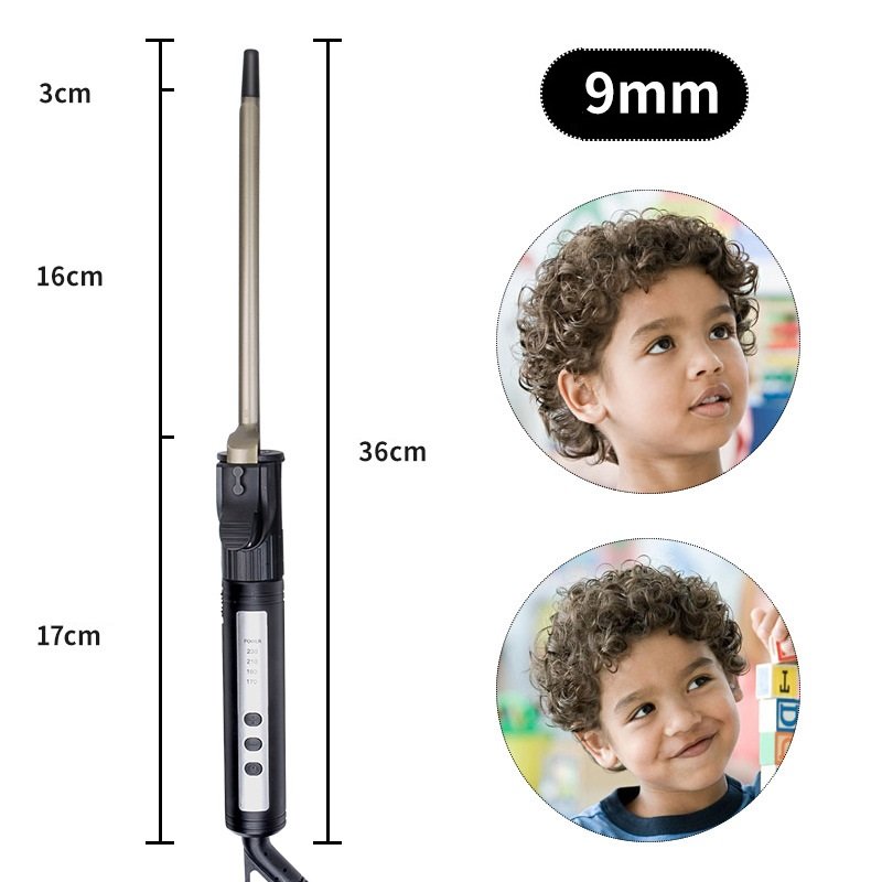 Máy uốn xoăn giả tóc nam 9mm, tóc xoăn xù mì tôm