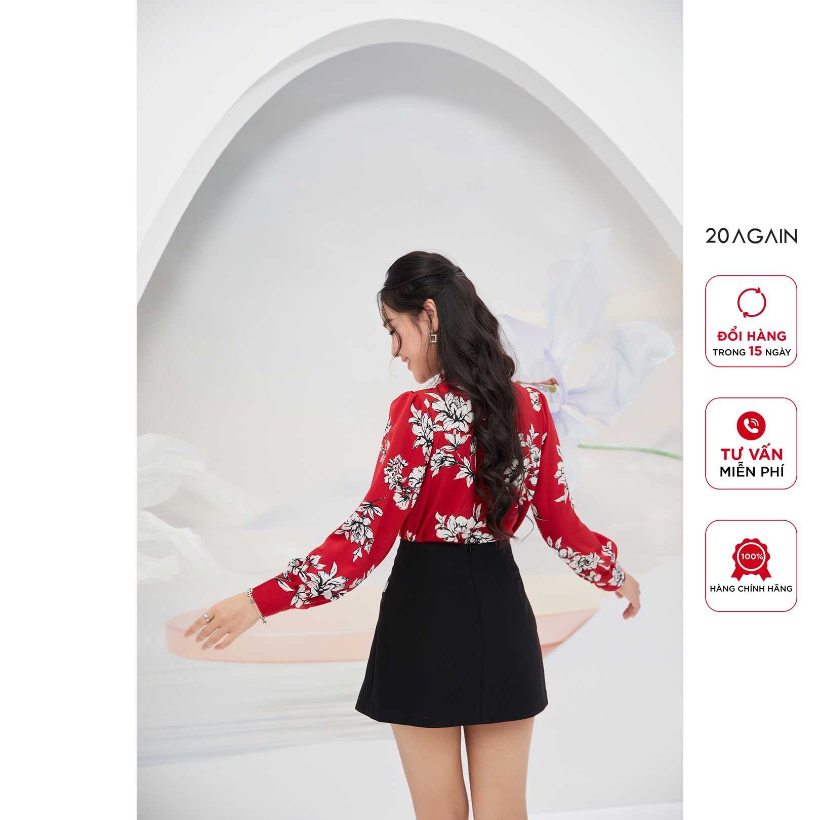 Chân váy xếp ly 20AGAIN, thiết kế dáng bacsic JAA2440