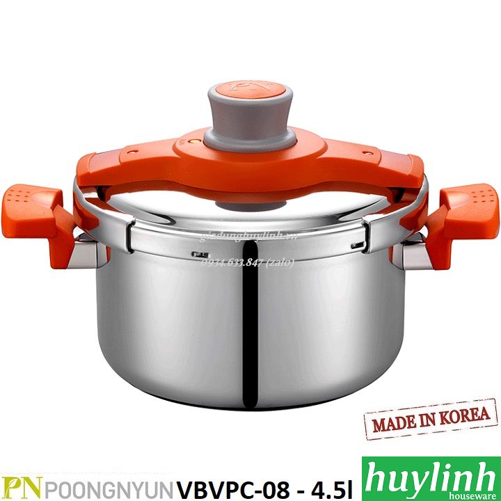 Nồi áp suất inox đáy từ poongnyun vbvpc-08 - 4.5 lít - made in hàn quốc