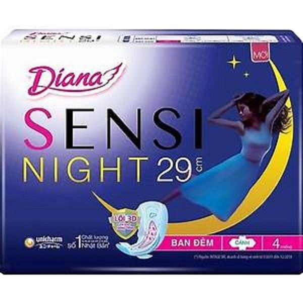 Combo 5 gói băng vệ sinh diana ban đêm siêu thấm 29cm