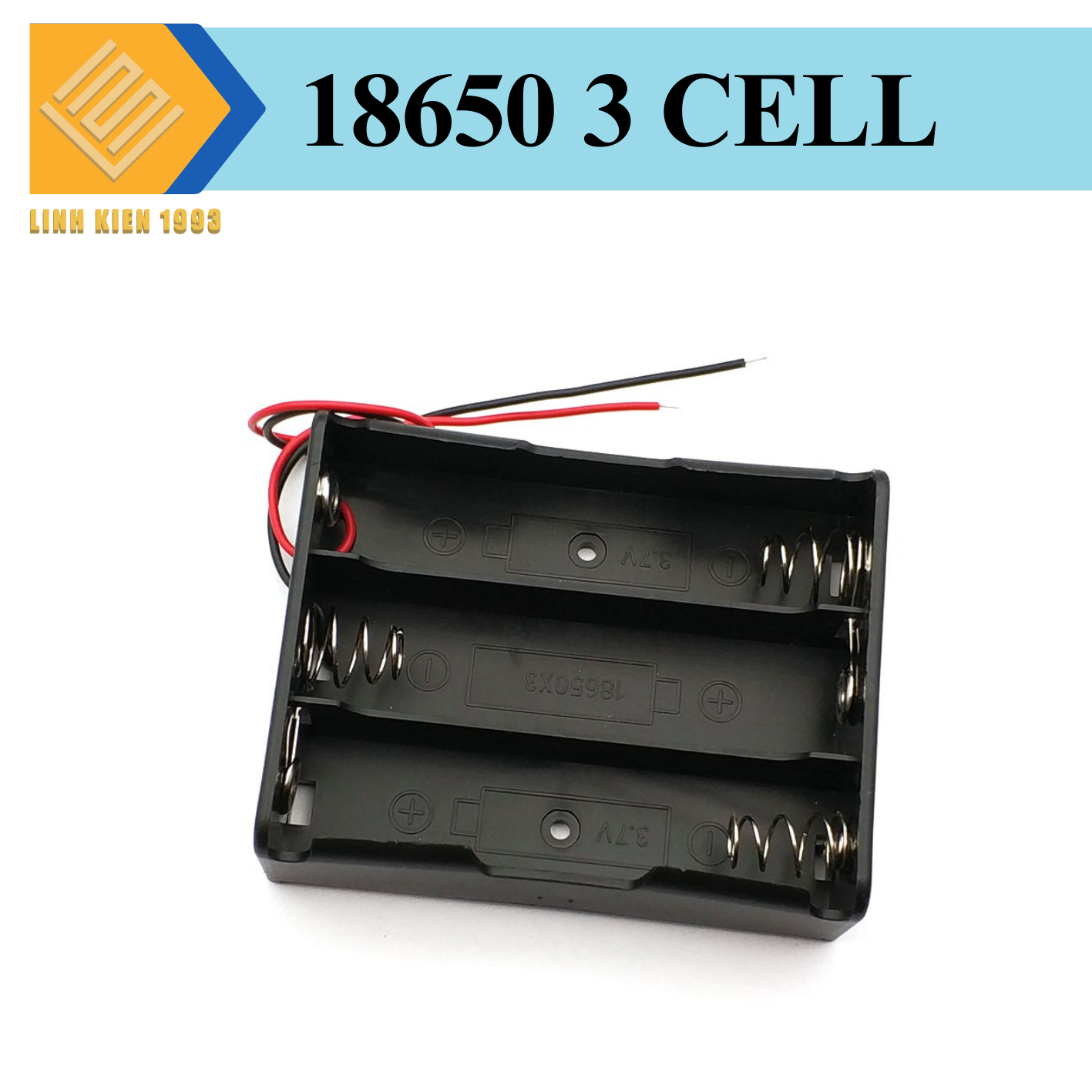 Đế 3 pin 18650 mắt nối tiếp