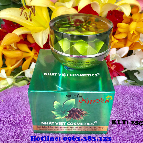Kem dưỡng trắng Ngừa nhăn Ngừa lão hóa tinh chất Trà xanh - Đông trùng hạ thảo NHẬT VIỆT COSMETICS (25g)