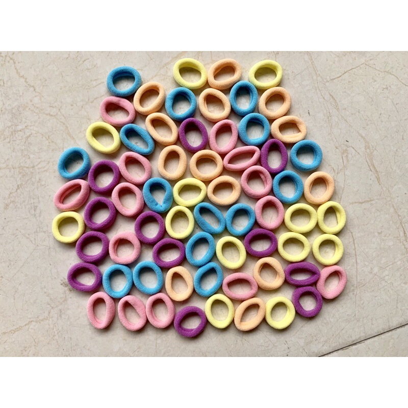 Set 100 Dây Buộc Tóc Nữ , Buộc Tóc Trẻ Con Kèm Túi Zip