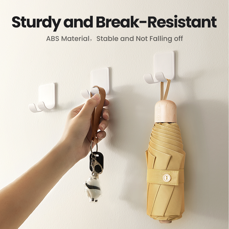 UGREEN 2Pcs/pack ABS Stick Wall Hook Hanger Holder for Power LineKey Holder
