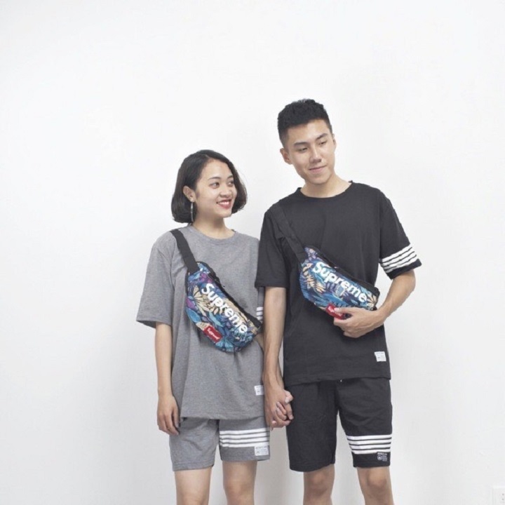 Bộ thể thao nam siêu thoáng phối LOGO in chữ PHỐI 4 SỌC SÉT BỘ MẶC NHÀ NAM NỮ CHẤT VẢI DÃN NHIỆT 01