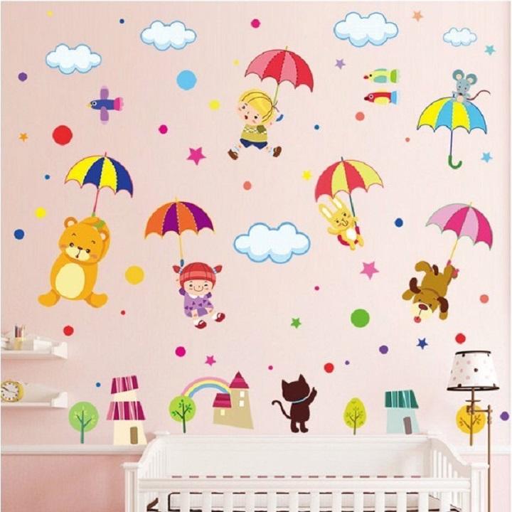 [HCM]Decal dán tường thú thả dù