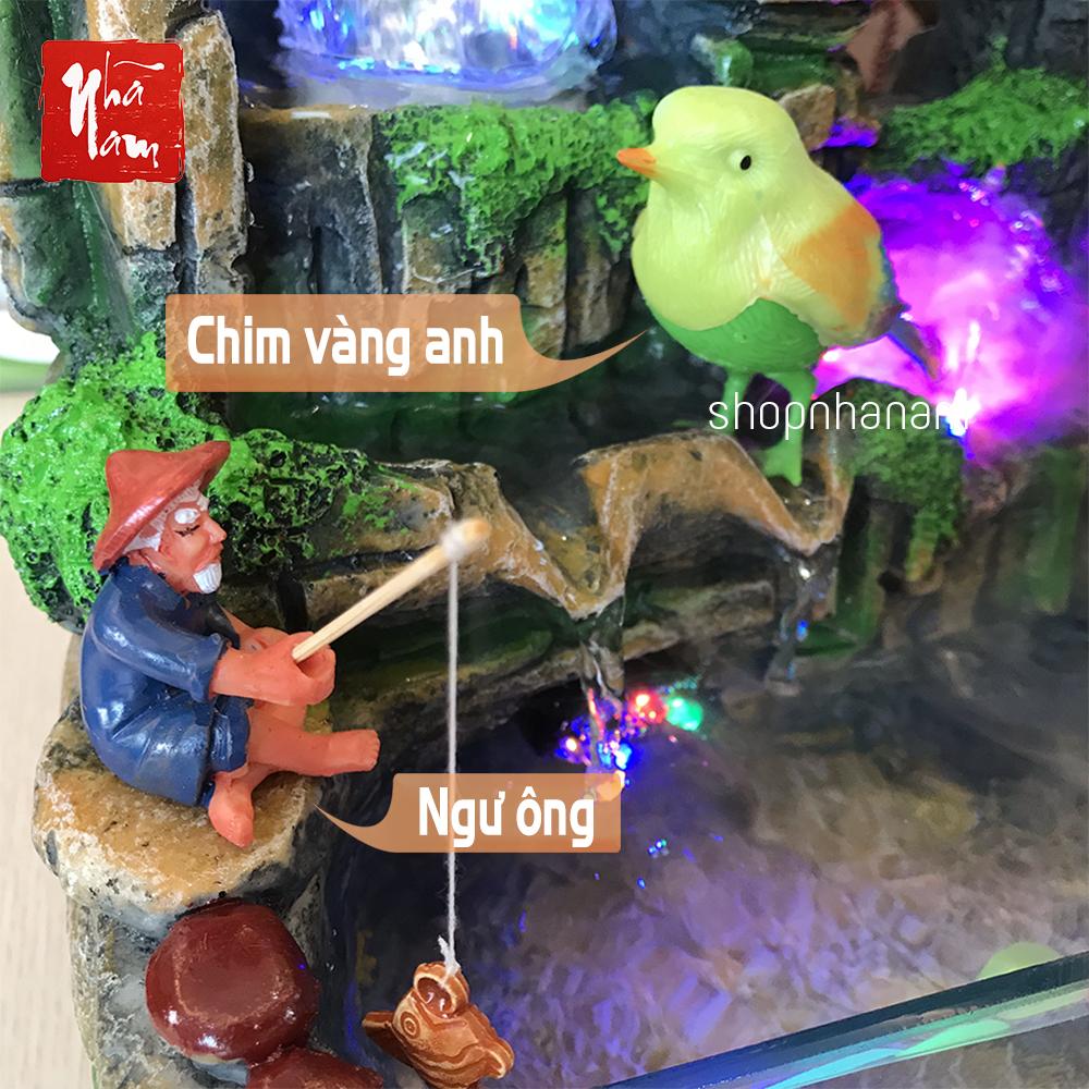 [Combo Thác + Đế] Thác nước phong thủy để bàn non bộ bể cá full phụ kiện