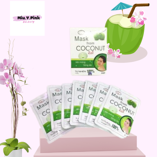 Mặt nạ dừa 2in1 (nước dừa + dầu dừa) Cửu Long dưỡng ẩm sáng da