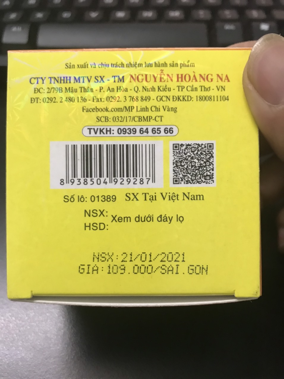 [HCM]KEM MỤN - THÂM - TRẮNG DA- MỜ SẸO LINH CHI VÀNG 15G