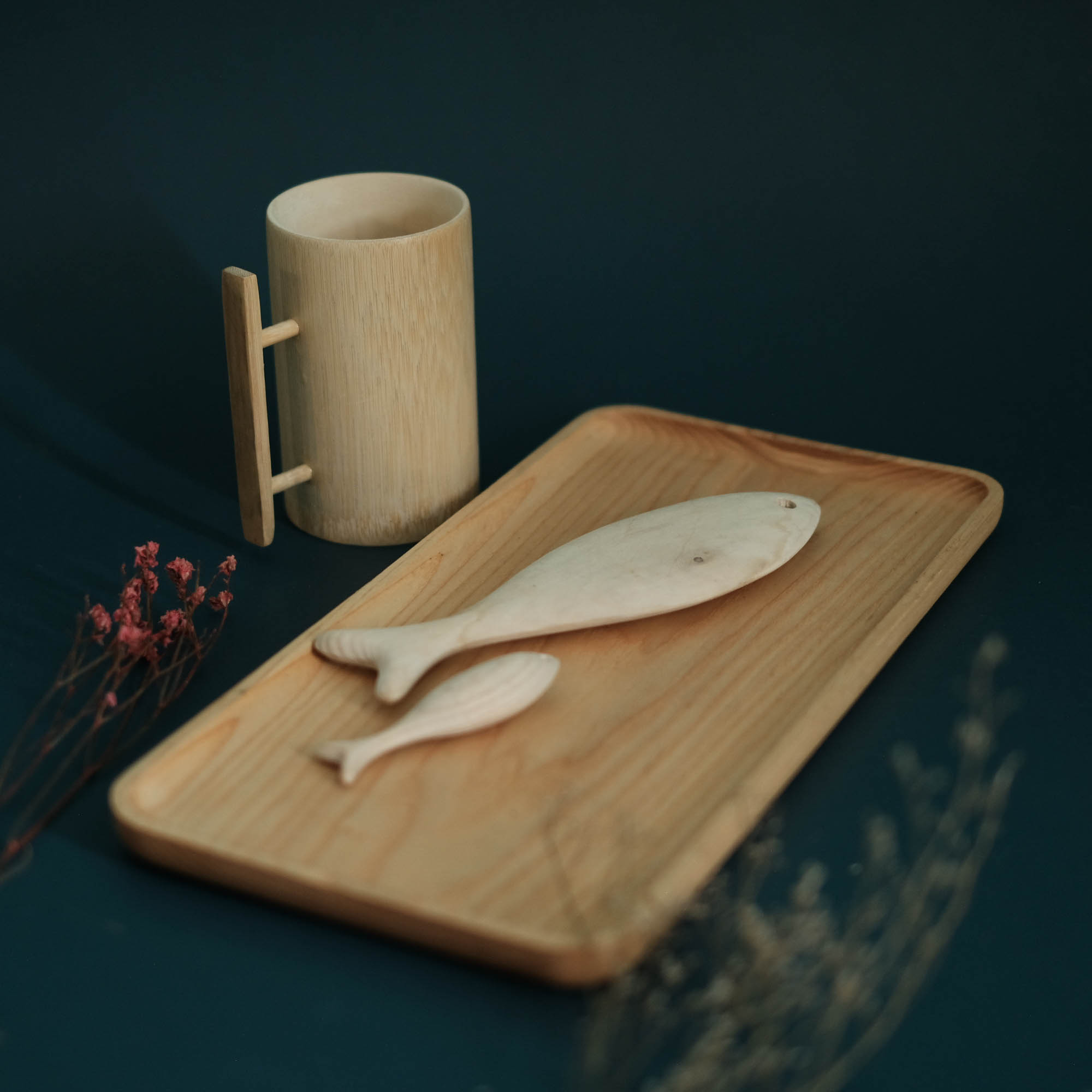 [HCM]Khay gỗ hình chữ nhật - Khay gỗ tần bì (34x17cm)