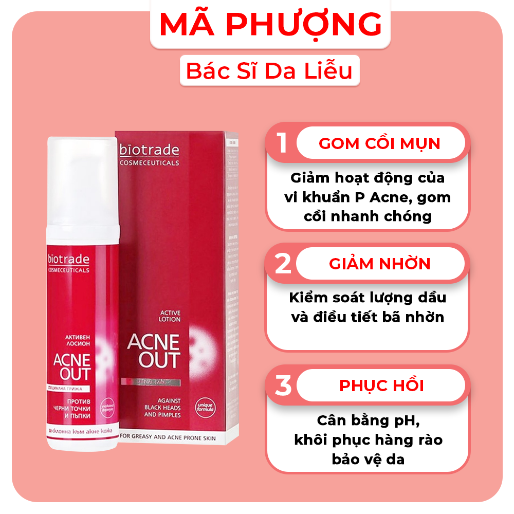 Lotion chấm mụn giảm mụn nhanh Biotrade Acnaut Lotion