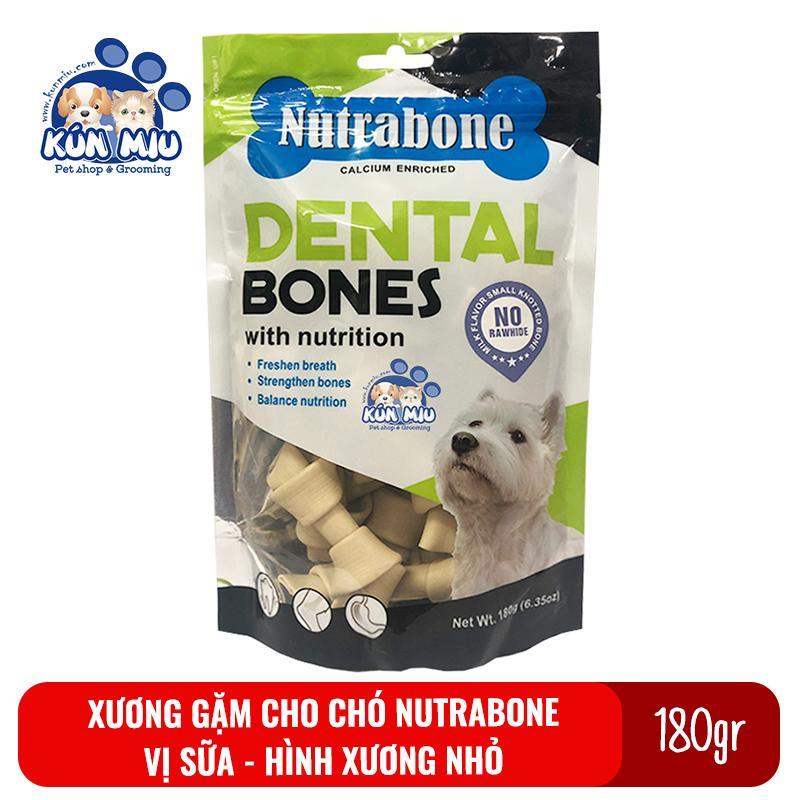 Xương cho chó vị sữa Nutrabone 180gr hình xương nhỏ - Xương gặm sạch răng cho chó