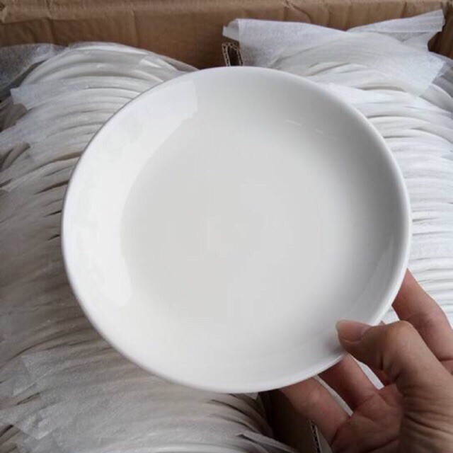 Đĩa sứ trắng sâu lòng hàng dày (15cm đến 25cm)